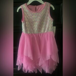 Sparkling Pink Tulle Kids Dress